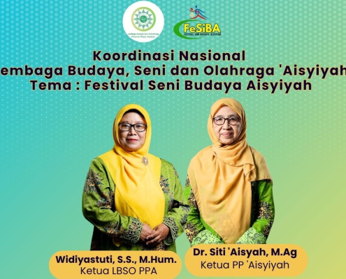 Poster kegiatan koordinasi nasional LBSO untuk persiapan Festival Seni dan Budaya Aisyiyah (FESIBA) 2025