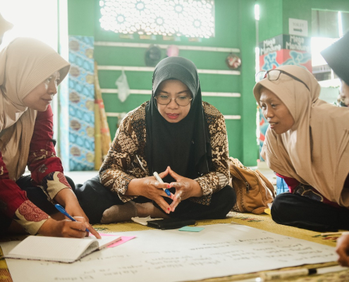 Peserta antusias berdiskusi dan memaparkan hasil diskusinya dalam kegiatan Capacity Building bertajuk ‘Pasarku Tempat Ibadahku’, pada Minggu (14/9) di SD Muhammadiyah Demangan - Yogyakarta